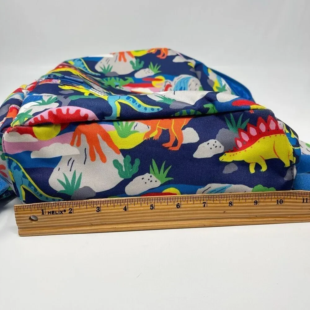 Mini Boden Small Child Backpack Bag Blue Green Red Dinosaur Print Used Preowned